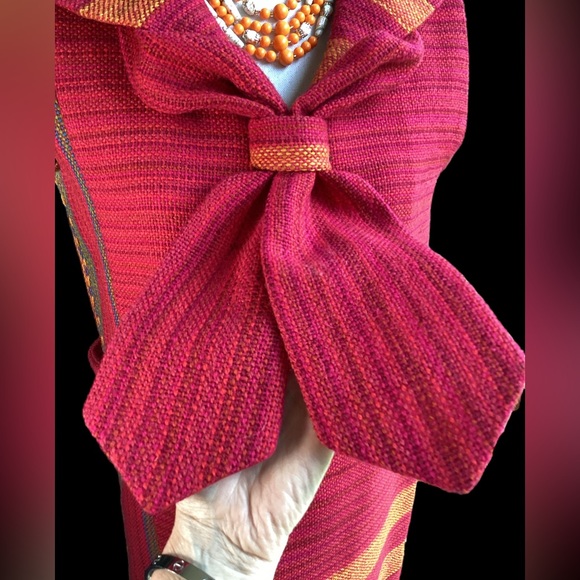 Vintage 1960’s Wool Tweed Magenta Sleeveless Dress. B31 - Picture 9 of 16